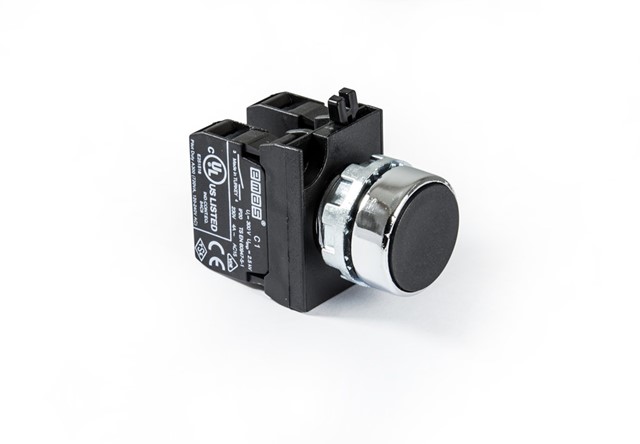 CM Series Metal 2NO Spring Flush Black 22 mm Control Unit